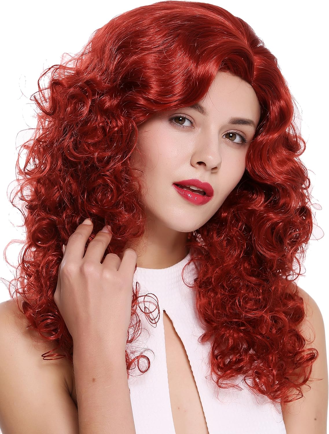 WIG ME UP - 1355AB-137 Quality women's wig lady long voluminous side parting curls pomp red, fiery red, Länge: ca. 55 cm - Image 5