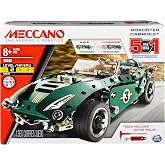 MECCANO by Erector 5 in 1 Roadster Pull Back Car Building Kit, STEM Engineering Education Toy for Ages 8 and up