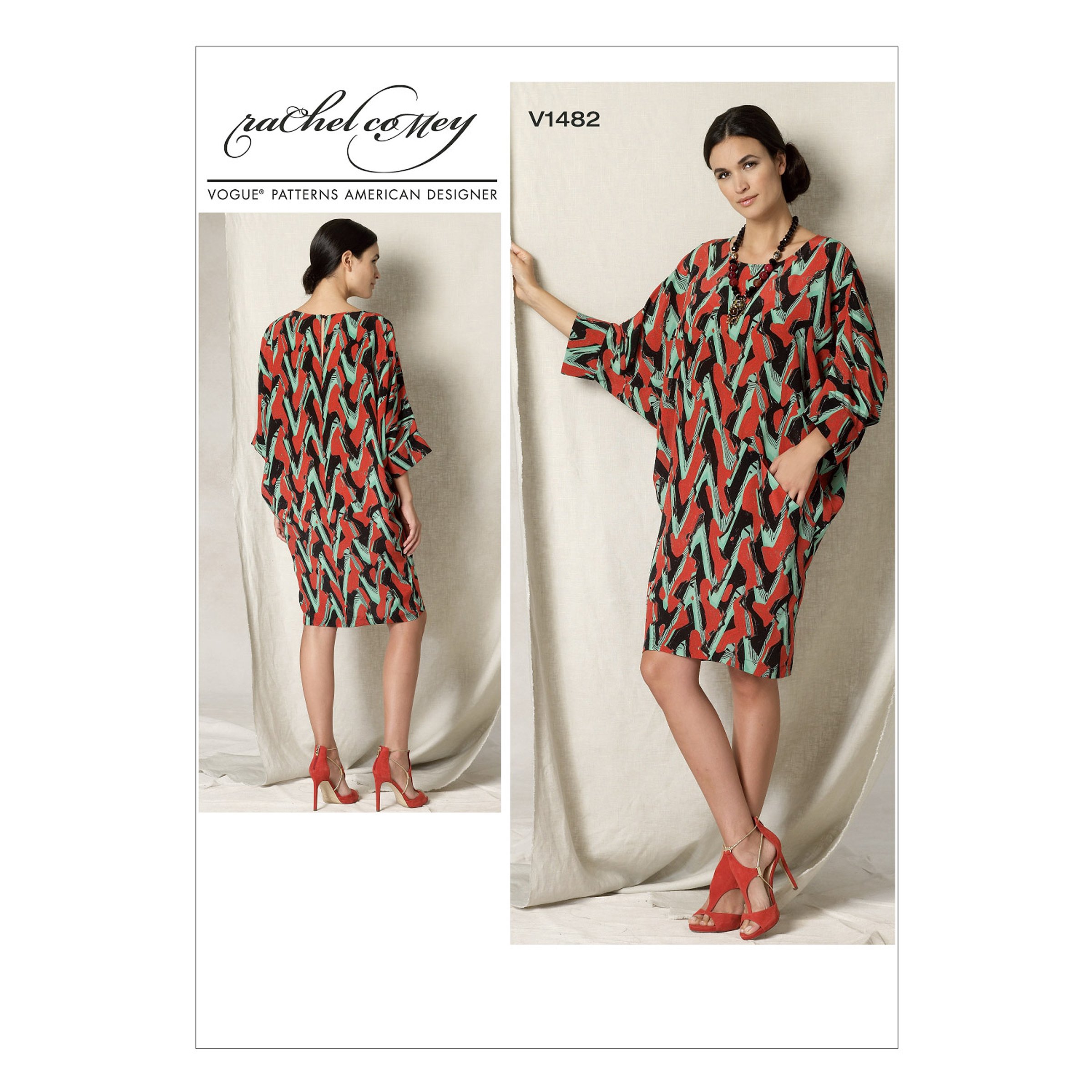 Vogue Patterns 1482, Misses Dress, SML-MED-LRG, Multi-Colour, XY