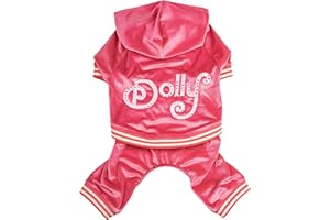 Doggy Parton Dolly Rhinestone Track Suit for Dogs - X-Small