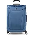 Travelpro Maxlite 5 Softside Expandable Checked Luggage with 4 Spinner Wheels, Lightweight Suitcase, Men and Women, Ensign Blue, Checked Medium 25-Inch