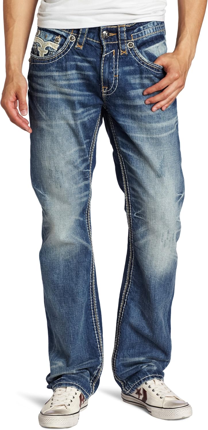 Rock Revival Men's Mccoy Pant, Medium Indigo, 33 Clothing