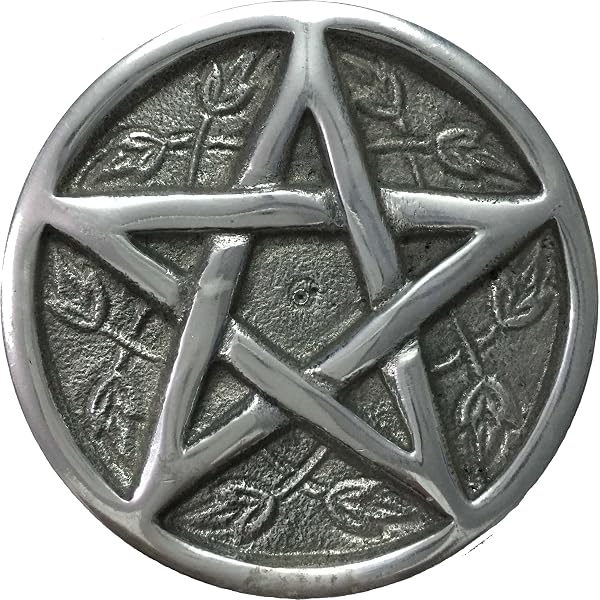 Pentagram necklace with blood red stones-6802 Pentagram necklace with blood red stones-6802