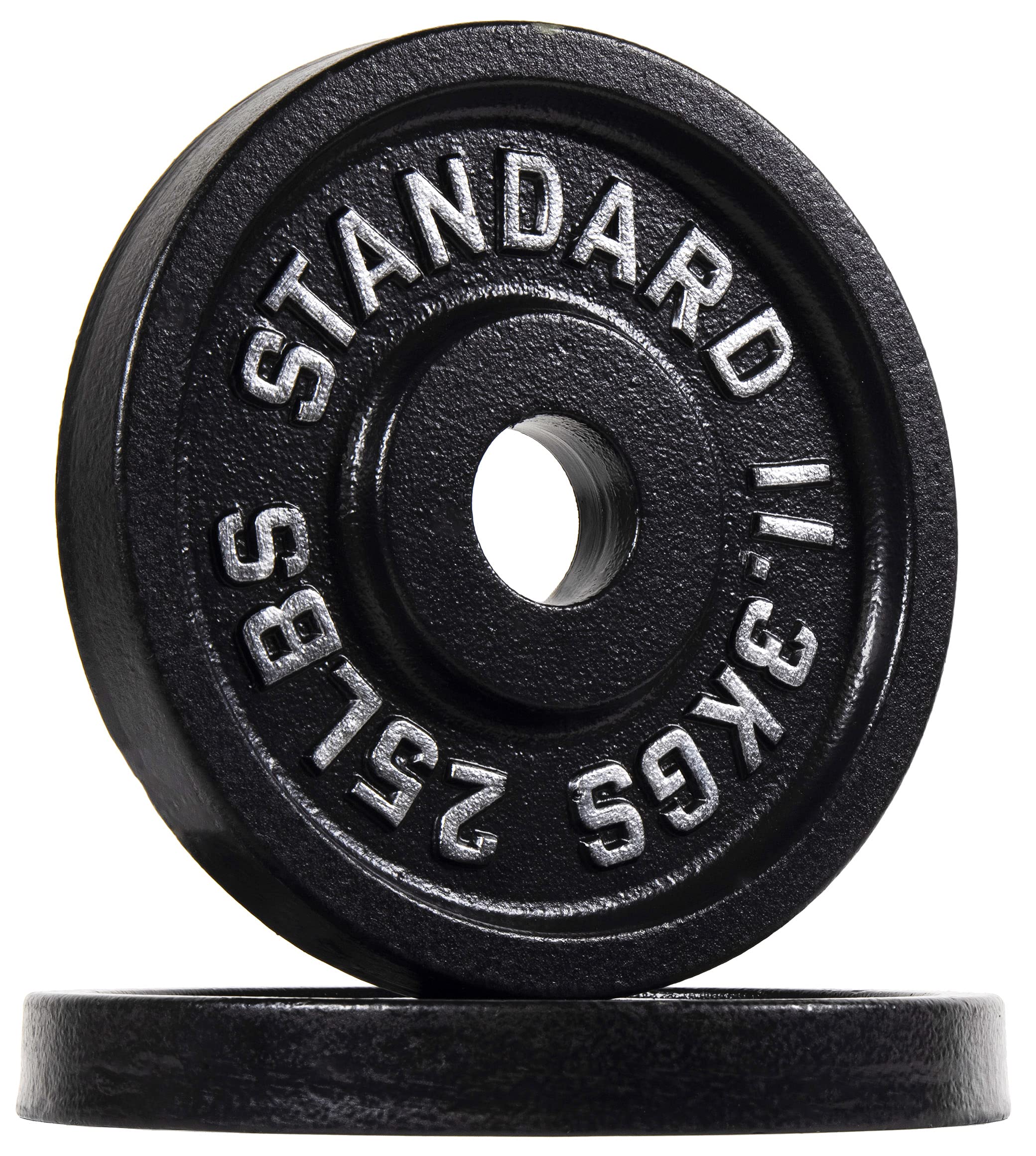 Photo 1 of BalanceFrom Powergainz Olympic 2-Inch Cast Iron Plate Weight Plate for Strength Training and Weightlifting, Black POG-2INSTD-25X2