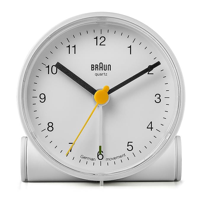 Braun Classic Analogue Alarm Clock, German Quartz Movement, Crescendo