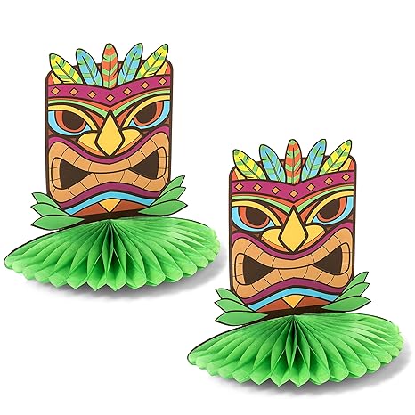 Buy 2 Pack Tiki Statue Hawaiian Pop Up Table Centerpieces Perfect Tropical Luau Party Decoration Idea Haute Soiree Online At Low Prices In India Amazon In