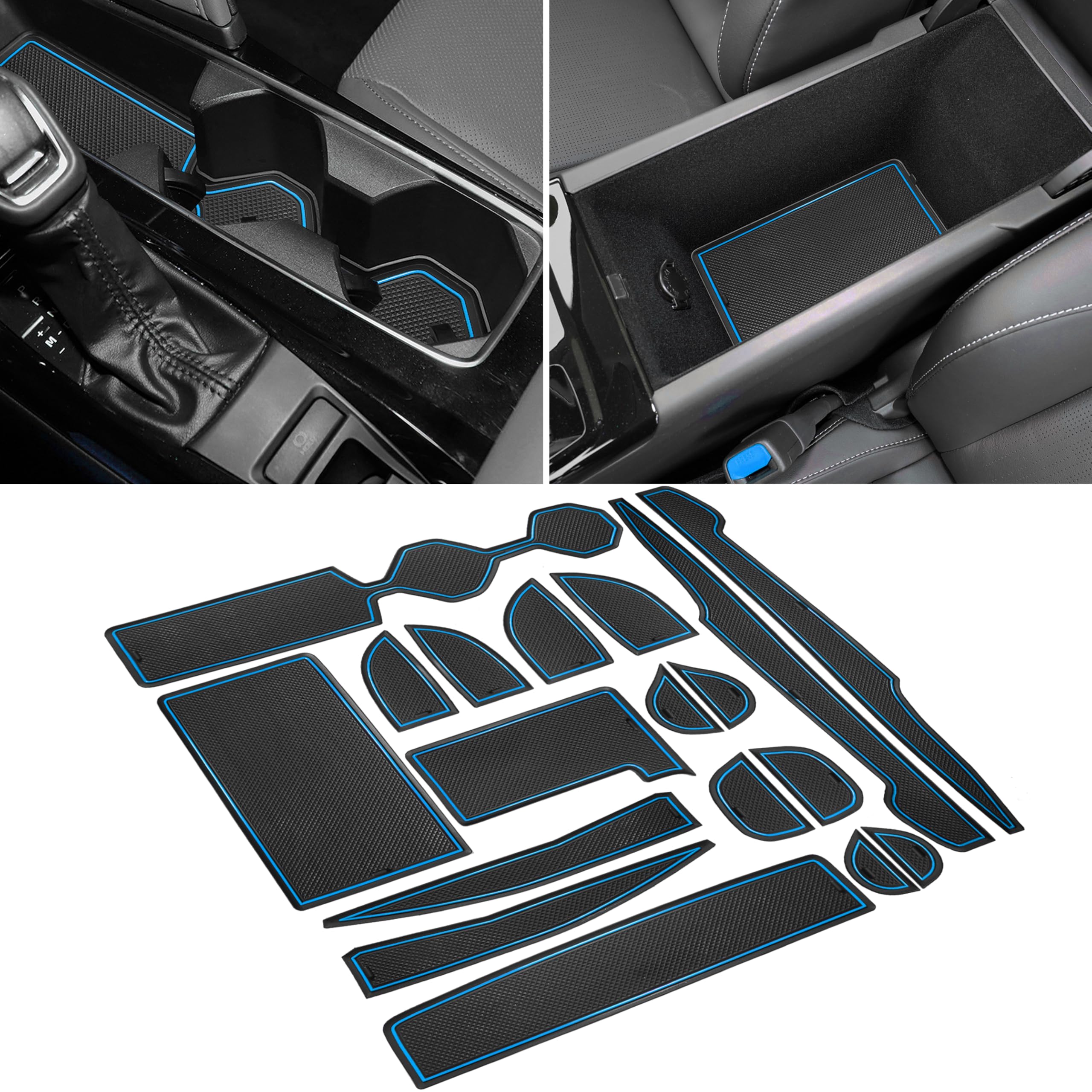 Photo 1 of SENSHINE Cup Holder Insert for Toyota Camry Accessories 2025 2026 Center Console Glove Box Liners Door Pocket Slot Mats for Camry 2025 SE LE XLE XSE Non-Slip Customized Interior Pad 18 Pcs Set (Blue)