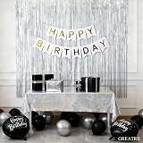 GREATRIL Silver Foil Fringe Curtain Backdrop 3.2 ft x 8.3 ft Pack of 2 view 3
