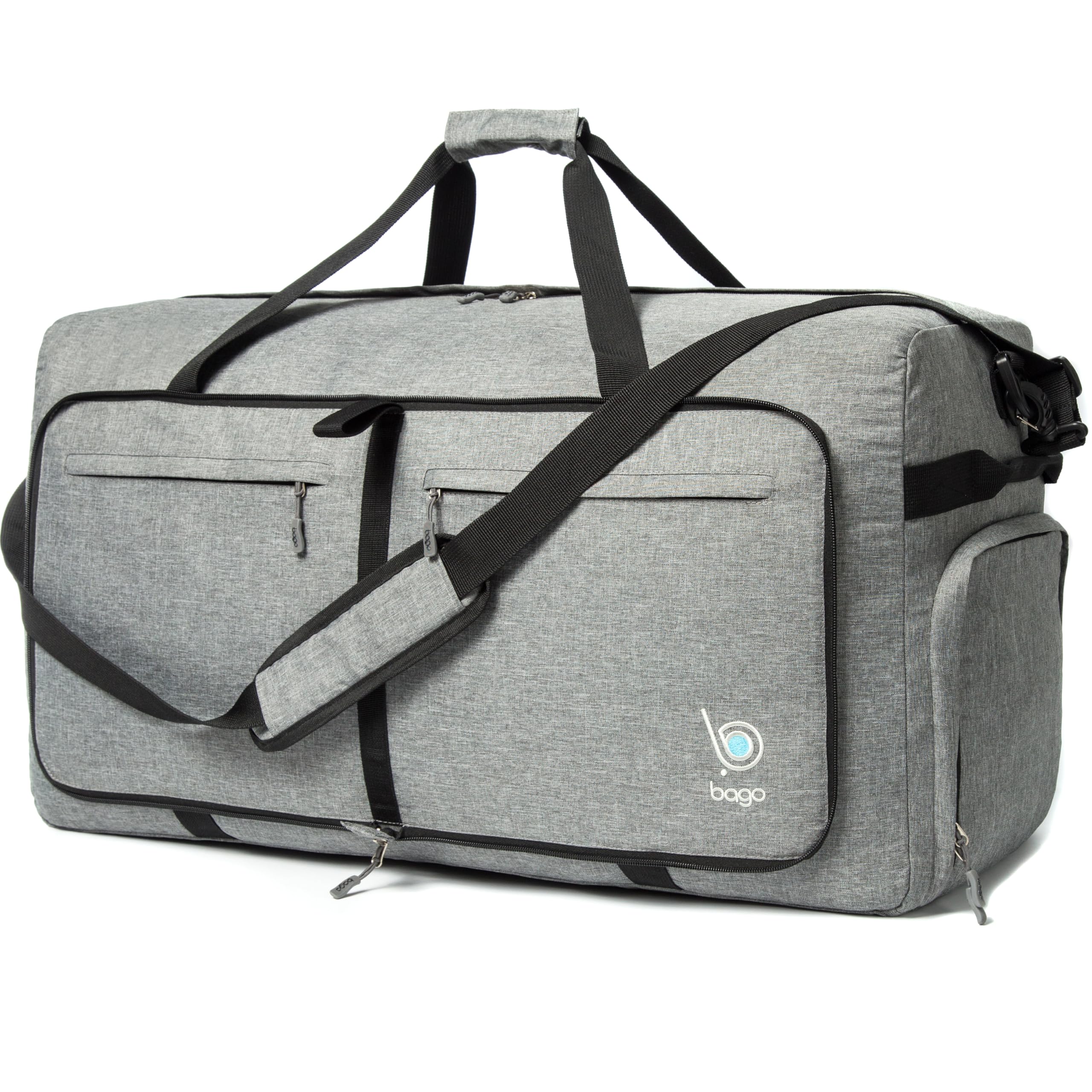 bago Holdall Bags for Men & Women - 100L Spaciously Large Holdall Bag with Shoe Compartment - Travel The World in Style & Convenience - Durable, Lightweight & Foldable Duffle Bag (SnowGray)