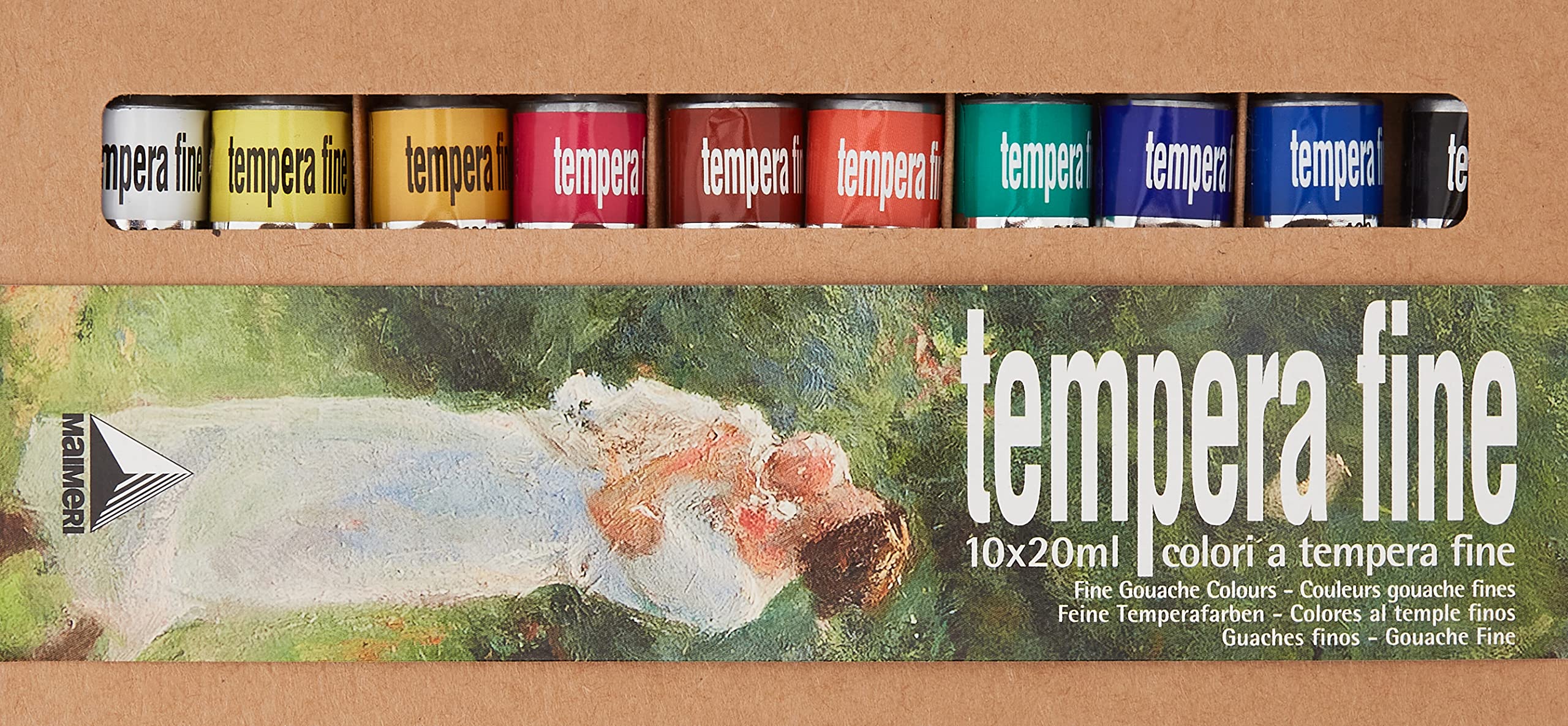 Maimeri Cato Box with 10 Tubes 20 ml Assorted Colours Fine Tempera Line