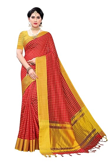Womens plain weave printed Cotton Silk saree free size MANIPURI