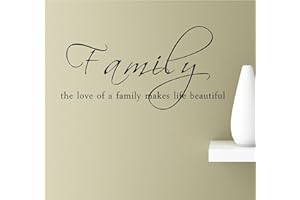Southern Sticker Company Family The Love of a Family Inspirational Wall Quotes Sayings Vinyl Decals Art (Black)