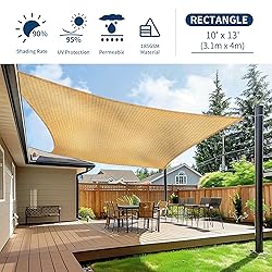 EMEKIAN Rectangle 10' x 13' Sun Shade Sail, UV
