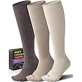 Soft Cotton Compression Socks for Women Men 20-30mmHg - Knee High Support for Circulation, Nurses, Pregnancy, Travel