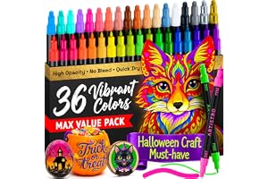 ARTISTRO 36 Multicolor Dual-Tip Acrylic Paint Marker Pens | For Fabric, Rock, Glass, Wood, Coloring Book, Arts & Crafts Gift,