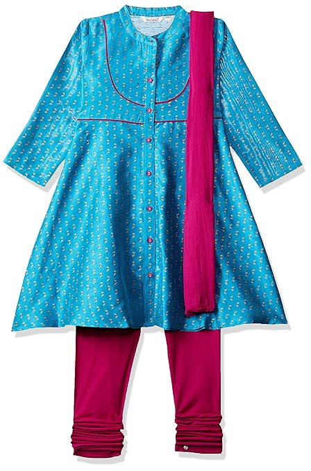 Girls' A Line Regular Fit Salwar Suit Set