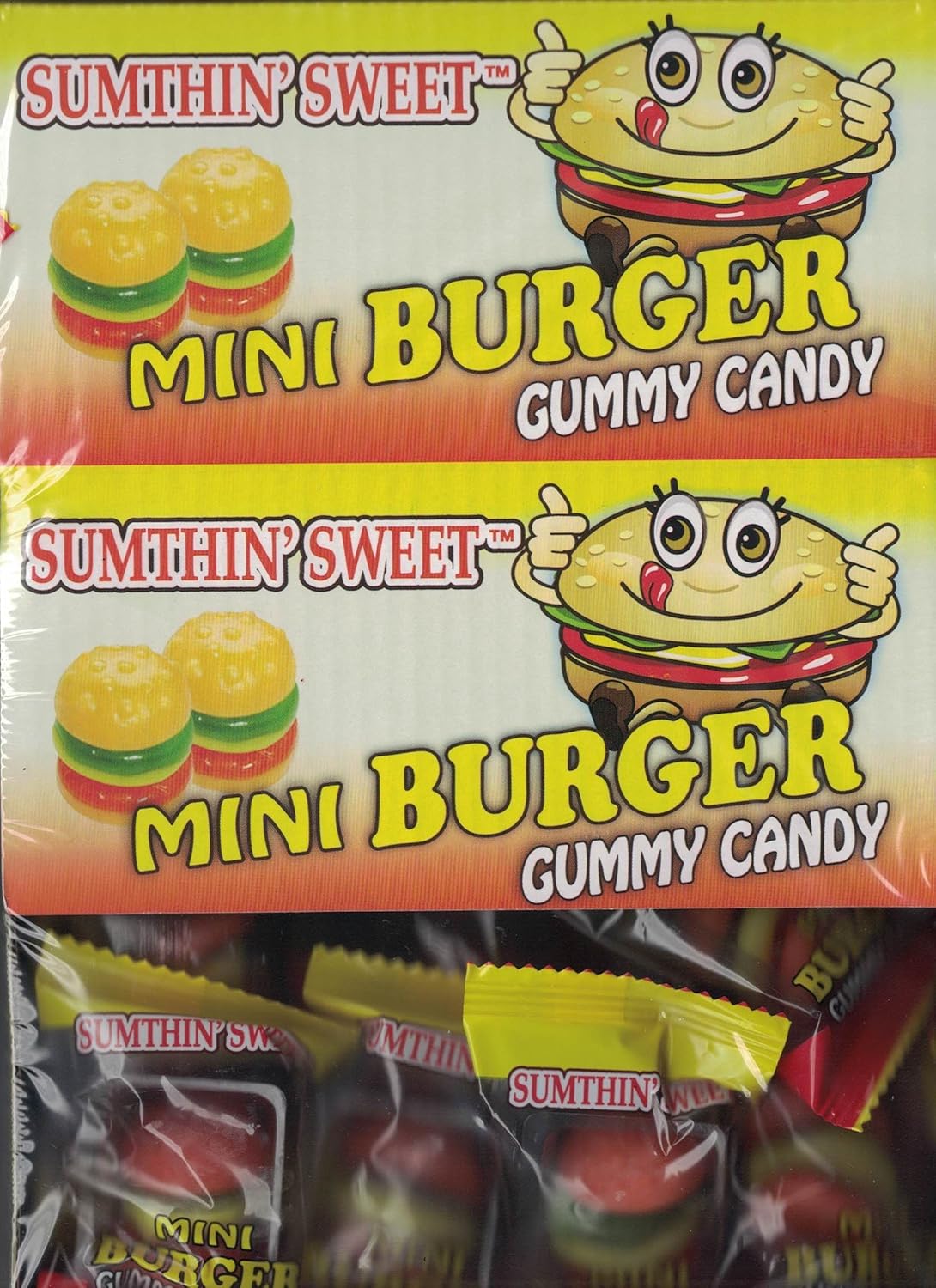 Mini Burger Gummy Candy (Pack of 60 ct) Grocery