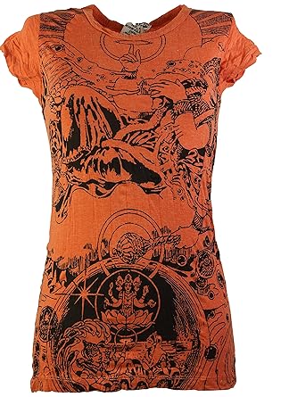 Guru-Shop Sure T-Shirt Univers, Damen, Baumwolle, Bedrucktes Shirt Alternative Bekleidung
