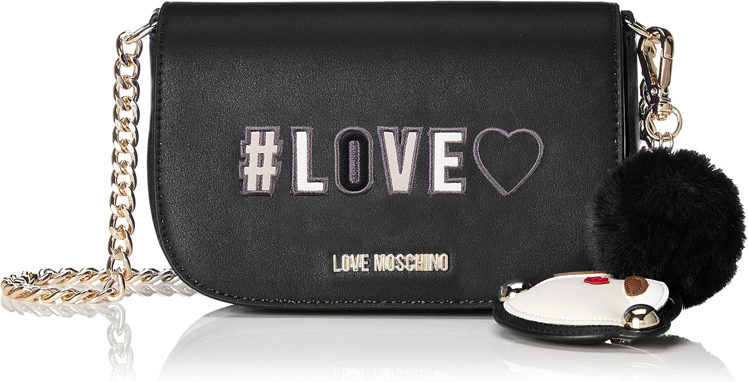 Love Moschino Borsa Pu, Women’s Shoulder Bag, Black (Nero), 6x13x17 cm