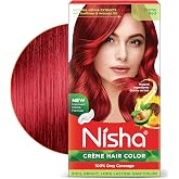 Nisha Creme Hair Color Flame Red - 2.12 oz (60 g) + 3.04 fl oz (90 mL) + 0.20 fl oz (6 mL)