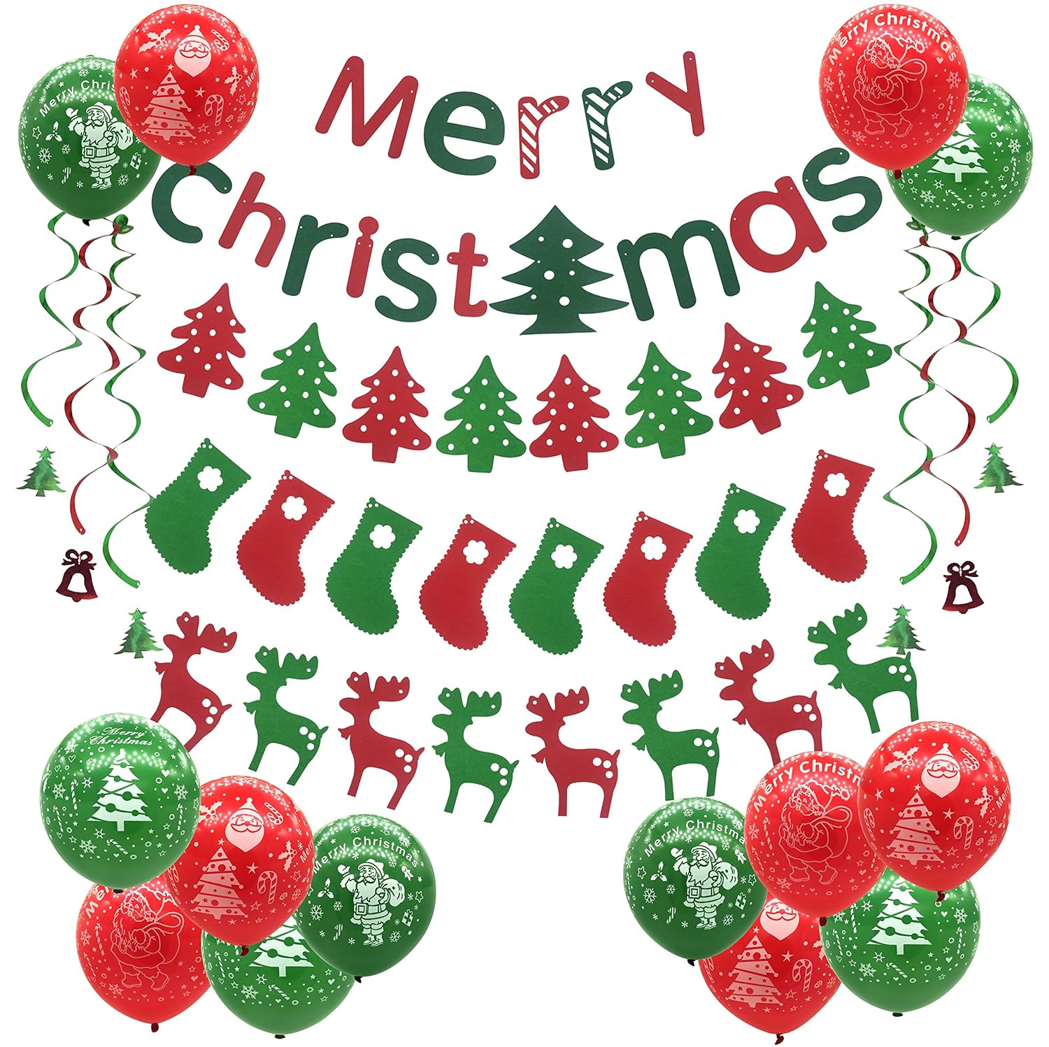 Decoración de la fiesta de Navidad, Árboles de Navidad Calcetines Alces Globos Feliz Navidad Banner Bunting para Supermercado, Tienda, Empresa, Decoración del hogar, Vacaciones, Año Nuevo Decoraci\u0026 durable modeling - interiormotivedesign.com