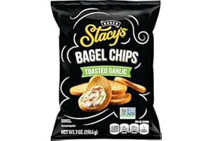Stacy's Toasted Garlic Flavored Bagel Chips, 7 Ounce (Pack of 12)