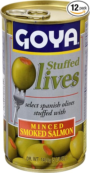 Goya select spanish olives stuffed with minced smoked Salmon (041331014892)
