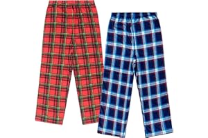 MAD DOG CONCEPTS Mad Dog Boys Pajama Pants - Soft Fleece PJ Bottoms for Kids - Buffalo Plaid Lounge Pants, Warm & Comfy Microfleece 2PK Set