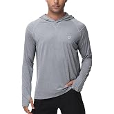 Roadbox Men's UPF 50+ Fishing Shirts, Long Sleeve UV Sun Protection Hoodie | SPF 50+ Rash Guard Shirt, Quick-Dry, Breathable Comfort with Thumbholes for Athletic Workout, Hiking, Swim and Running