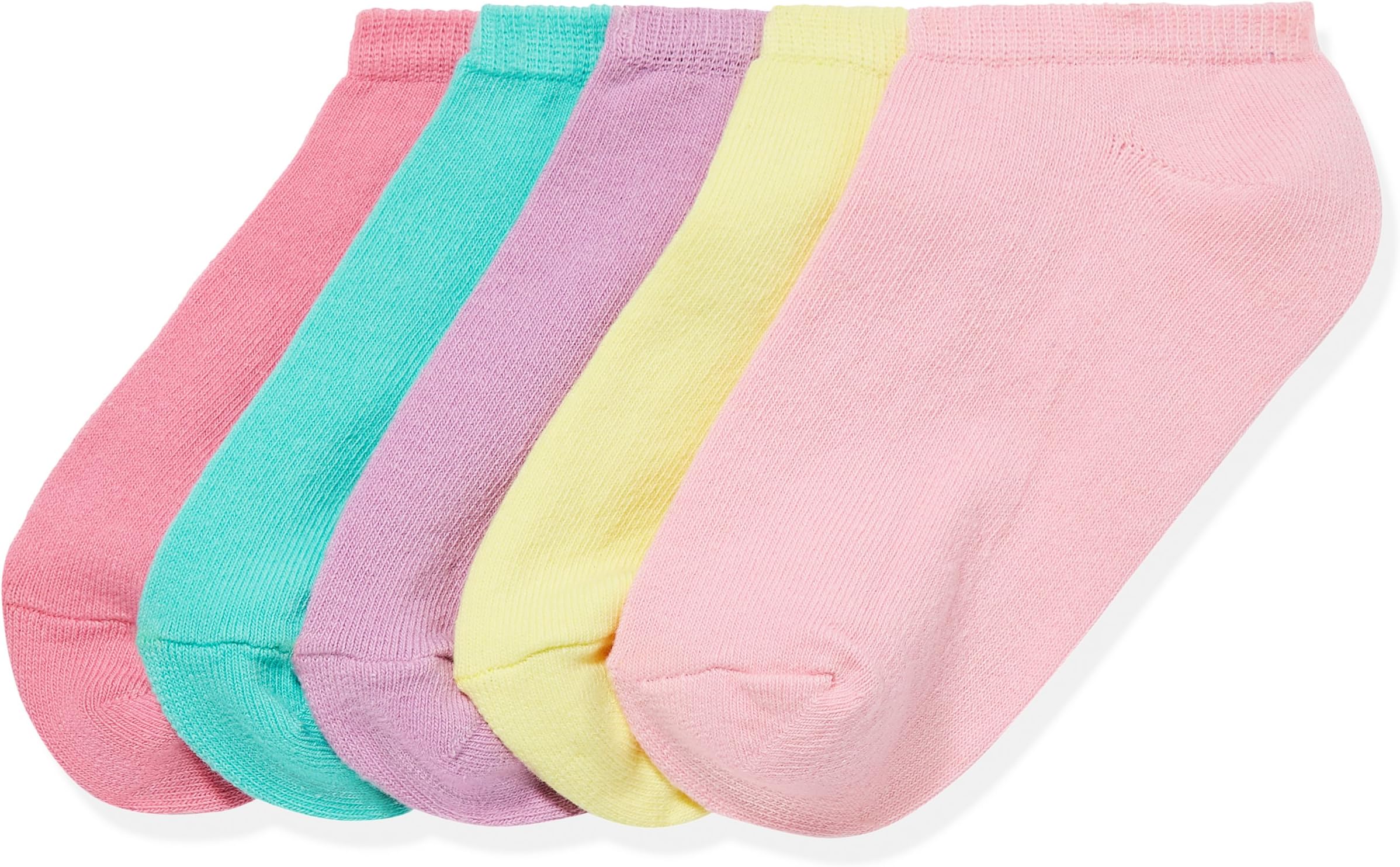 Amazon Brand - RED WAGON Girl's Basics Trainer Multi Ankle Socks pack of 5