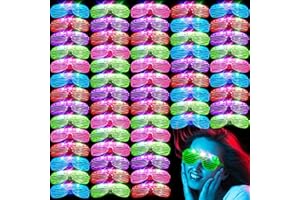 SHQDD 54 PCS Light Up Glasses, Glow Glasses, Glow In The Dark Glasses, Glow In The Dark Party Supplies Suitable for Kids and Adults, Neon Glasses for Glow Party, Wedding, Birthday, New Year