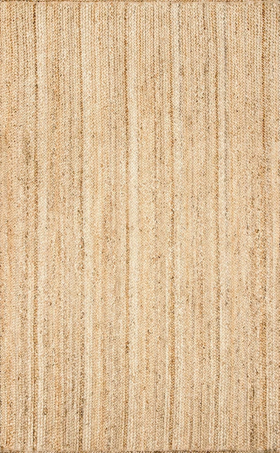 nuLOOM Rigo Hand Woven Jute Area Rug, 6' x 9', Natural: Furniture & Decor