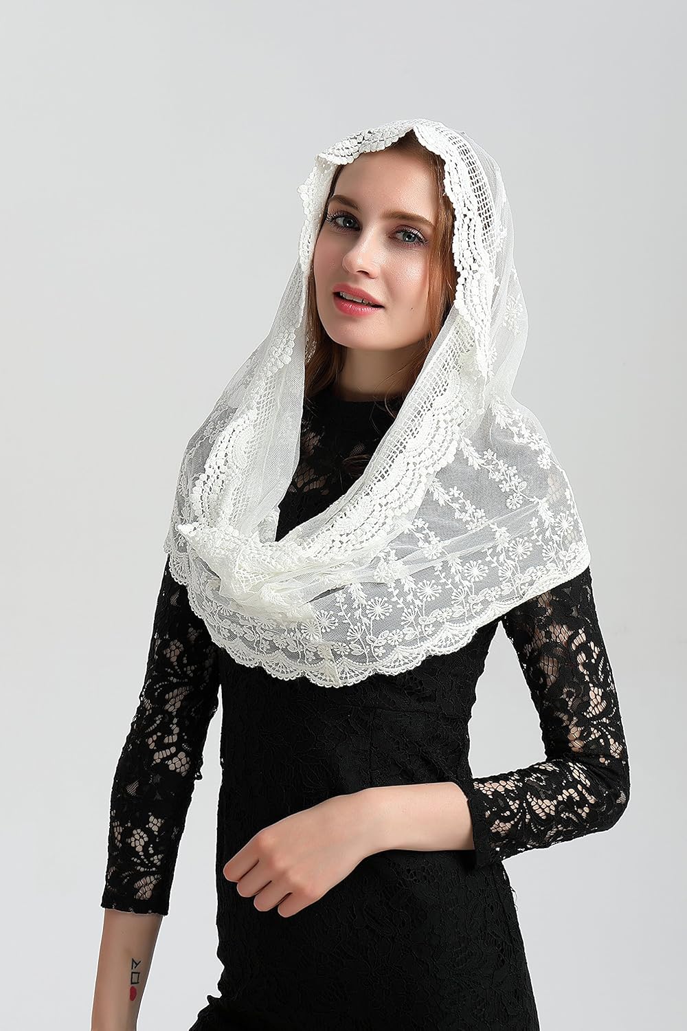 Bridal Veils Catholic veil ivory lace veil for church mantilla