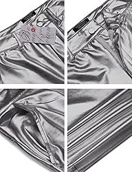 COOFANDY Shiny Pants for Men Metallic Night Club