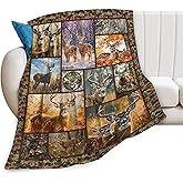 Deer Blanket Deer Throw Blanket Elk Lover Gifts for Men Boys Hunting Decor Warm Soft Plush Fleece Flannel Camo Fawn Blanket for Adults Women Gift for Hunting Lover 40"X50"