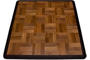Big Floors 3X3DKOAKFLOOR Interlocking Lightweight Plastic Modular Dance Floor Kit (3' x 3'), Dark Oak, 21 Piece