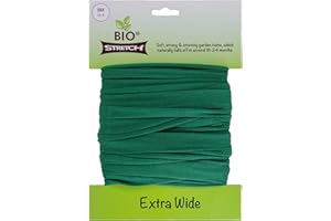 Biostretch Extra Wide Soft Tree Ties - Strong & Stretchy Support for Large Plants & Young Trees - Cut-to-Length Green Garden Tape for Home & Professional Gardening (26 ft / 8M)