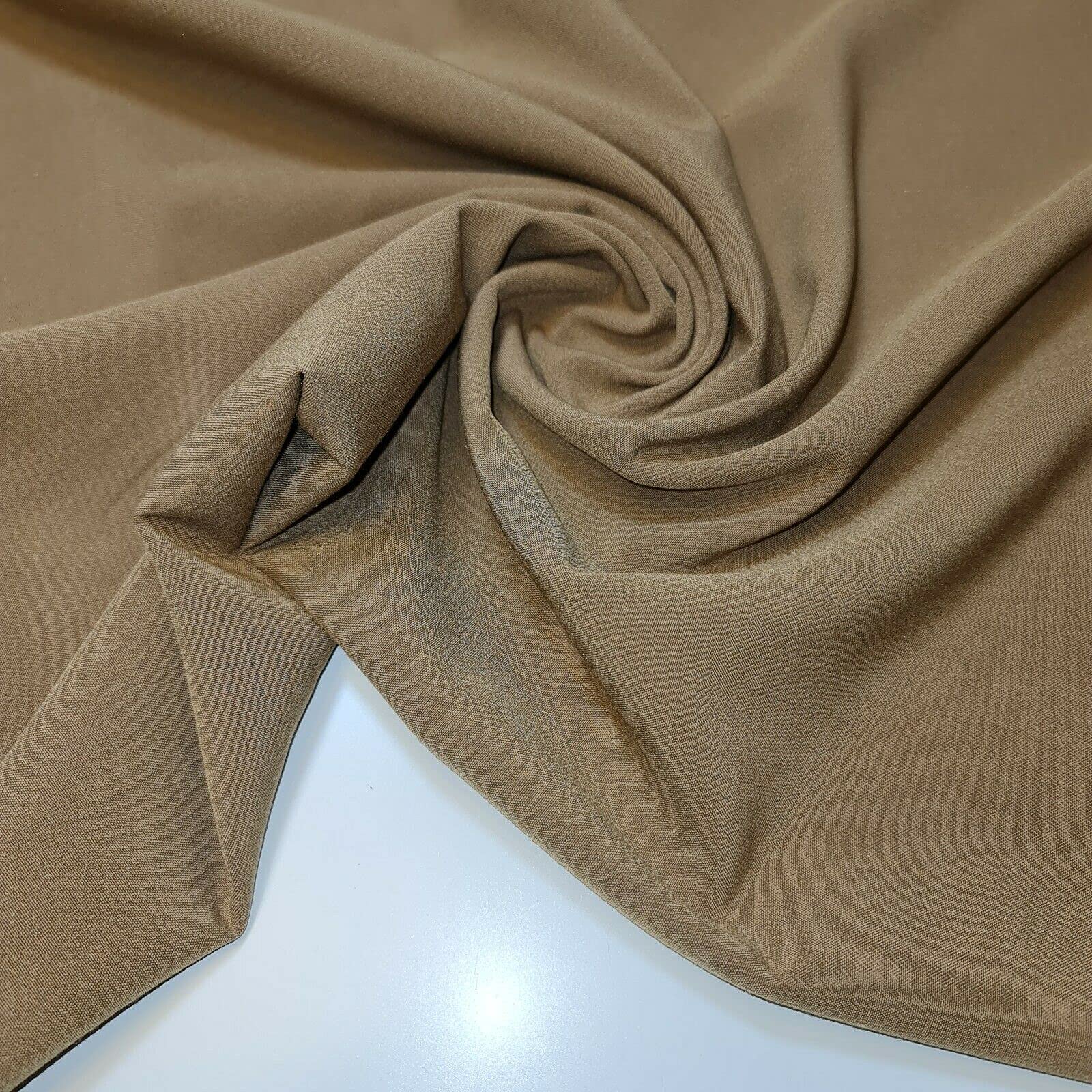 Plain Taupe Soft Crepe Fabric Sheeting Dress Craft Material 58" AJ (Pre Cut 1 Meter)
