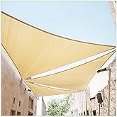 ColourTree Sonnensegel Dreieckig – 40,6x40,6x40,6 Cm, Beige, UV-Block 95%, 190 G/m² HDPE, LSF 50