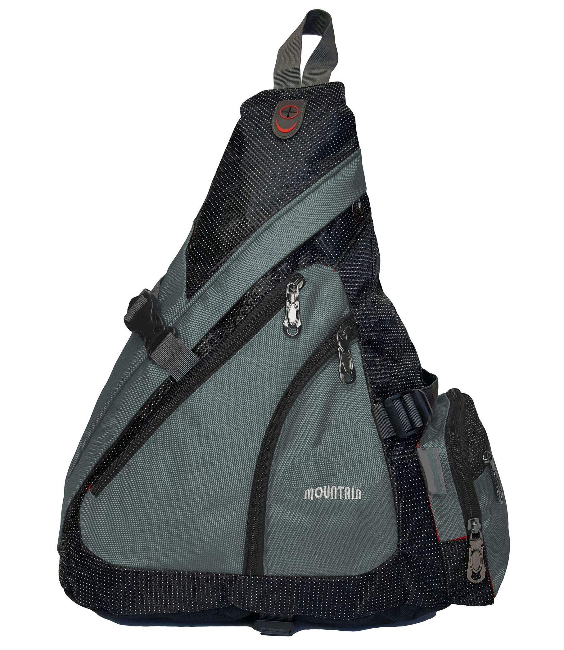 GFM® Mens Monostrap Sling Backpack for Cycling, Bike, Biking, Gym (S2-1177-Grey)