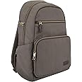 Travelon Anti-Theft Courier Slim Backpack, Stone Gray, 14 x 17 x 3