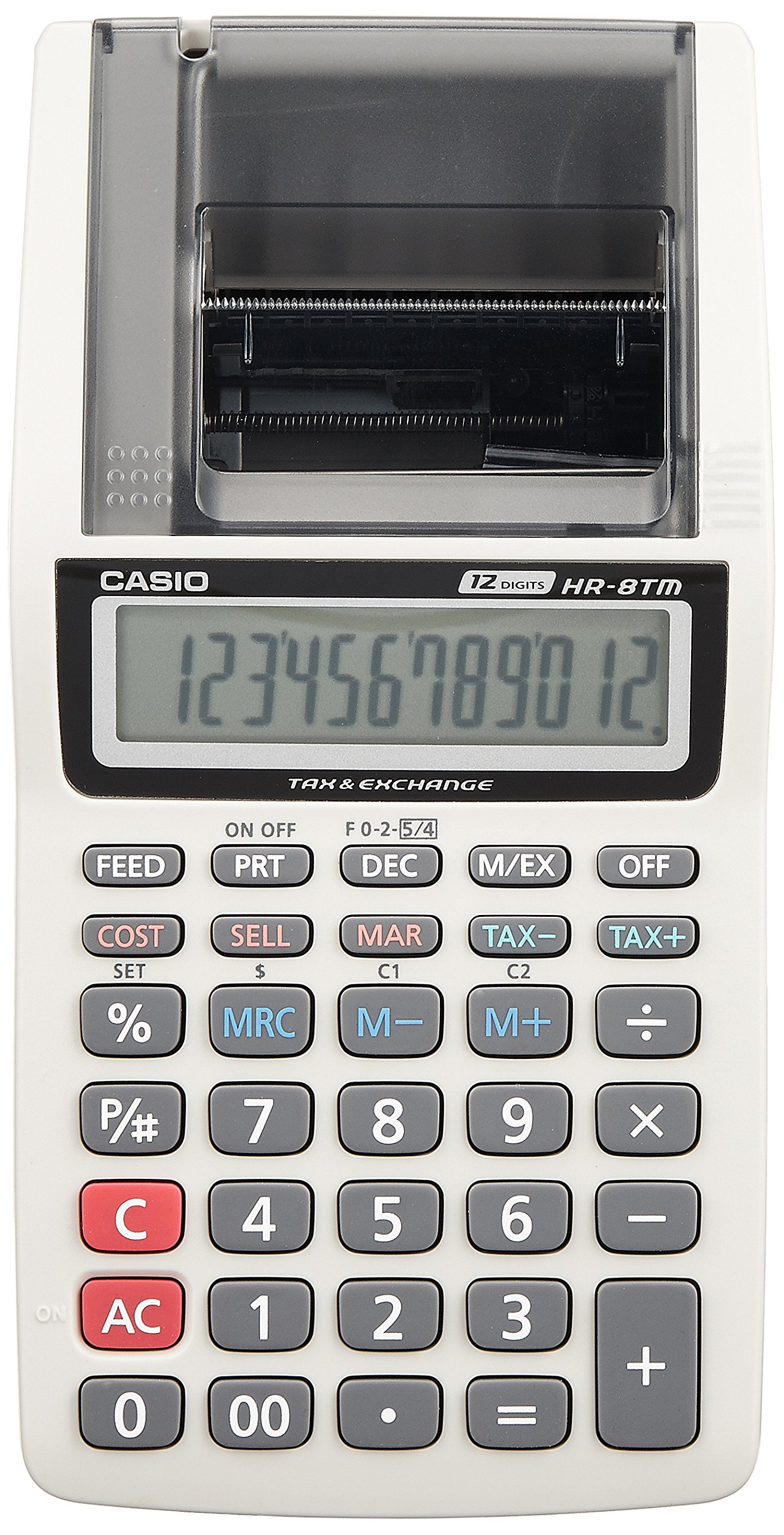 Casio HR8TM HR-8TM Handheld Portable Printing Calculator, Black Print, 1.6 Lines/Sec