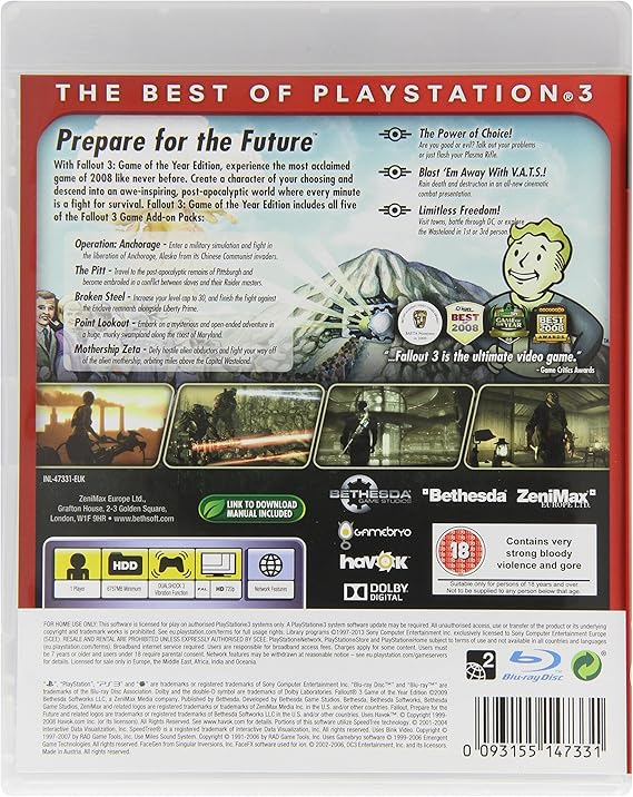 Fallout 3 Game Of The Year Edition Goty Game Essentials Ps3 Amazon Co Uk Pc Video Games
