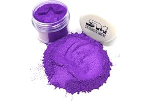 Stardust Micas Pigment Powder Cosmetic Grade Colorant for Makeup, Soap Making, Epoxy Resin, DIY Crafting Projects, Bright True Colors Stable Mica Batch Consistency (10 Gram Jar, Violet Petal)