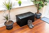Nyxi Faux Leather 76x38x38cm Foldable Storage Ottoman Seat Black view 9