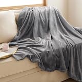 Bedsure Fleece Throw Blanket 150x200 cm Silver Grey Microfibre Cozy Soft view 2