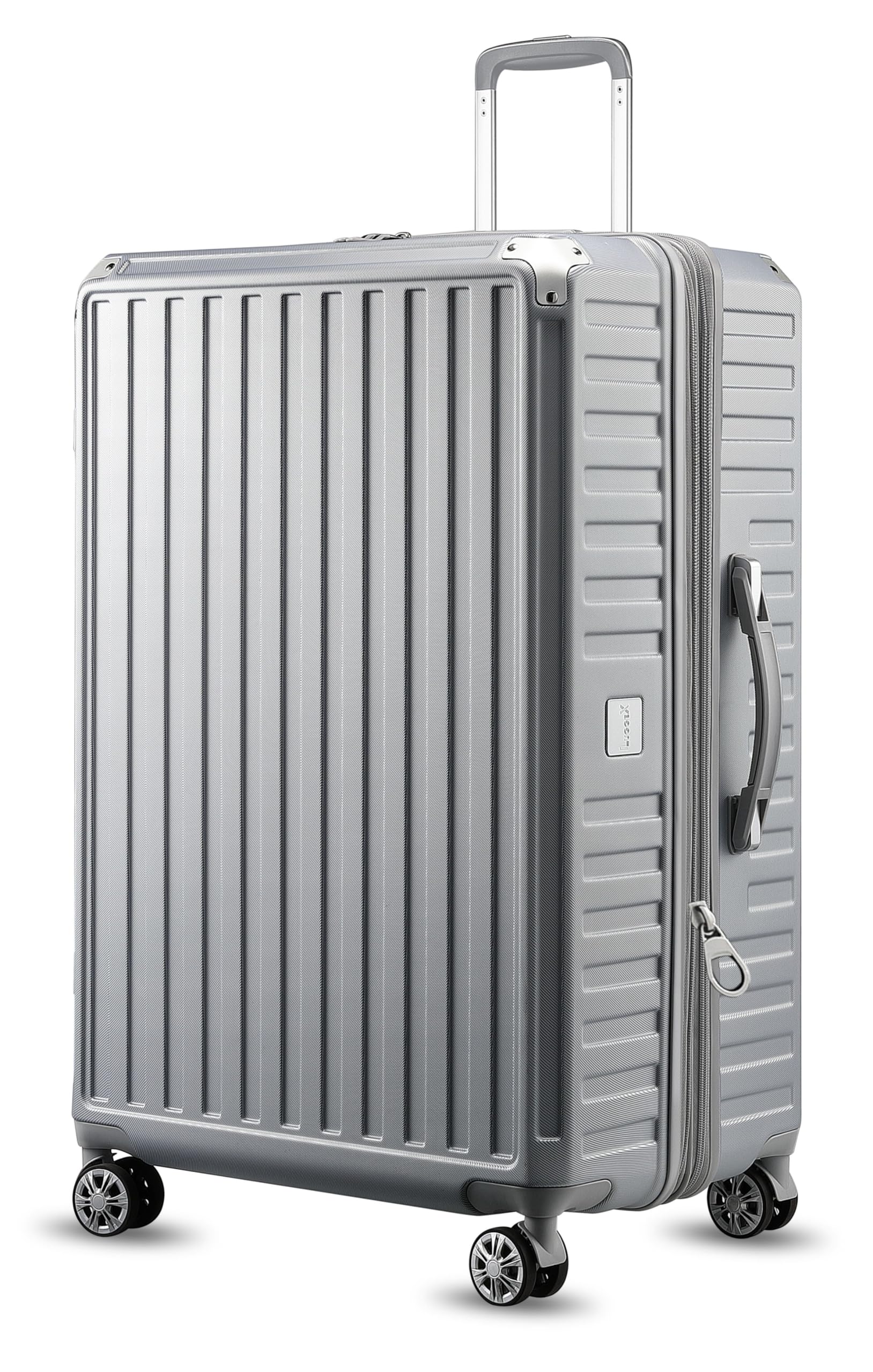 Photo 1 of LUGGEX 28 Inch Luggage with Spinner Wheels - PC Expandable Hard Shell Suitcases Large Checked Luggage (Silver Suitcase)