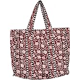 Quilted Cotton Handprinted Reversible Large multicolor Floral Tote Bag