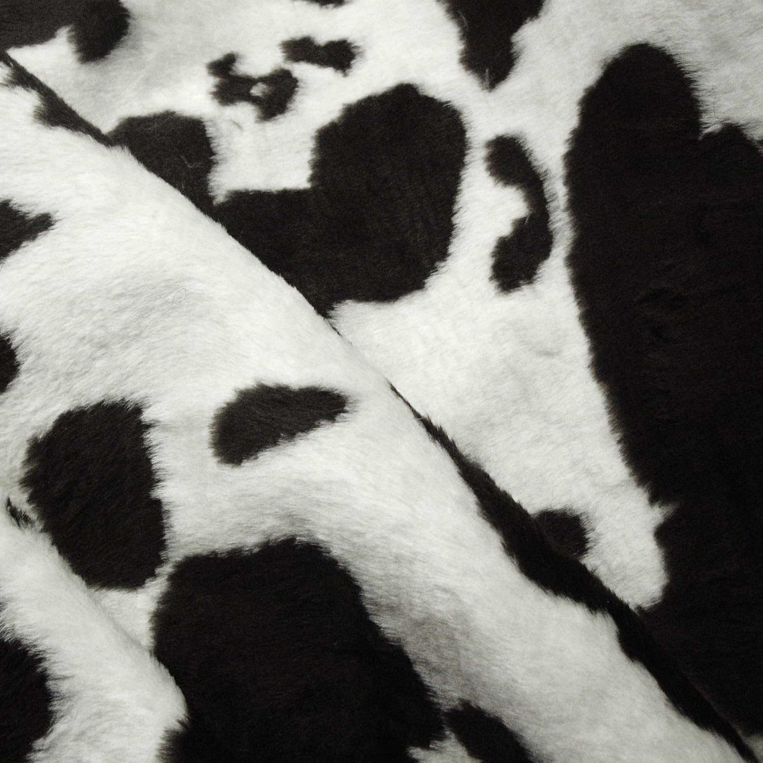 Black & White Cow Print Faux Fur Fabric (Per Metre) Amazon.co.uk