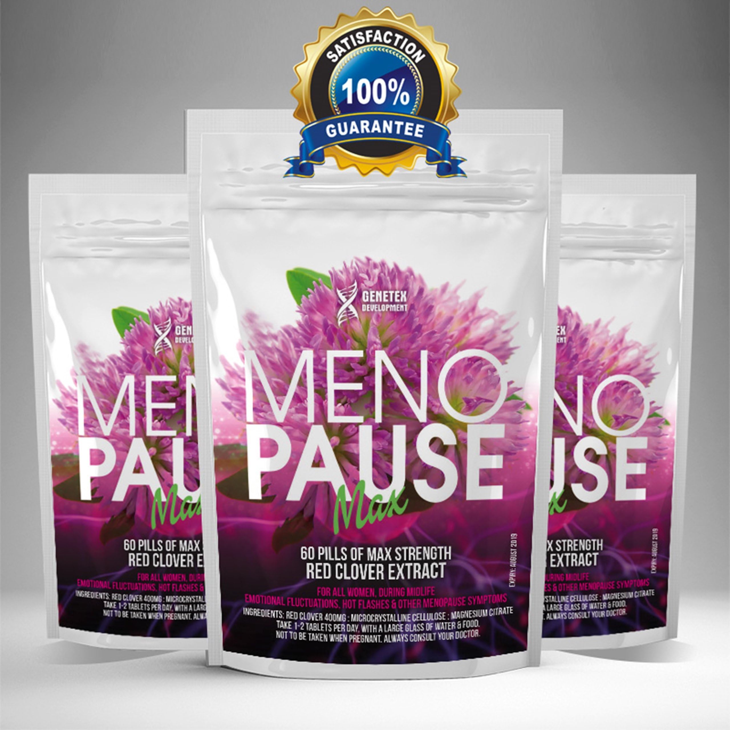 Menopause Plus Red Clover Tablets - Hot Flushes, Hormone Balance HRT Pills 2 months supply